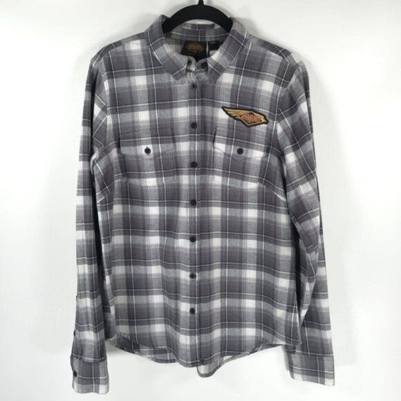 NWT HARLEY-DAVIDSON 120th Anniversary Retro Flannel Plaid Long Sleeve Shirt Sz S - Picture 10 of 16